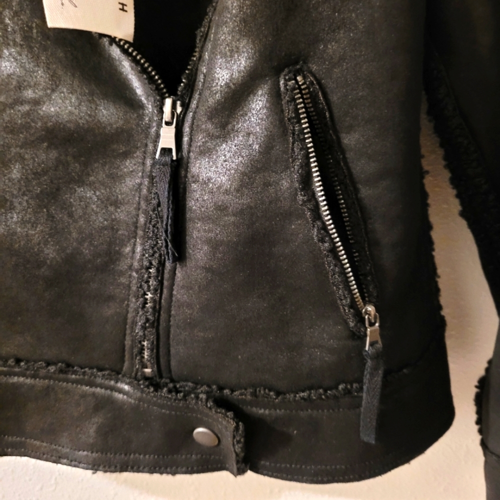 NWT Marrakech Women's Marissa Sherpa Fully Lined Moto/Bikers Jacket  Size Small - Picture 6 of 16